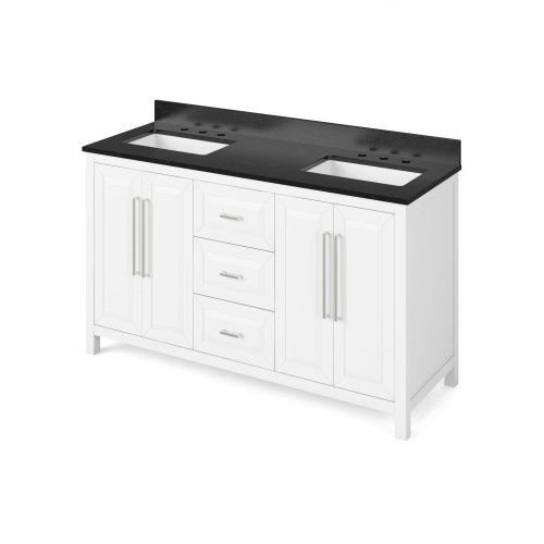 Jeffrey Alexander White Cade Double Vanity With Black Granite Top