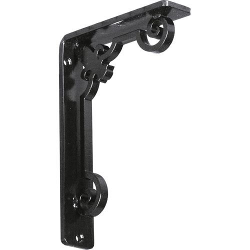 Restorers Architectural Fleur De Lis Iron Triple Brace Shelf Bracket