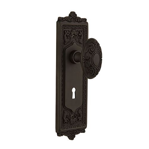 Nostalgic Warehouse Egg & Dart Keyhole Door Set With Victorian Knobs