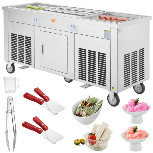 Vevor Fried Ice Cream Roll Machine - Commercial Rolled Ice Cream Maker