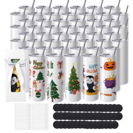 Vevor 50 Pack Sublimation Tumblers 20Oz Skinny Straight