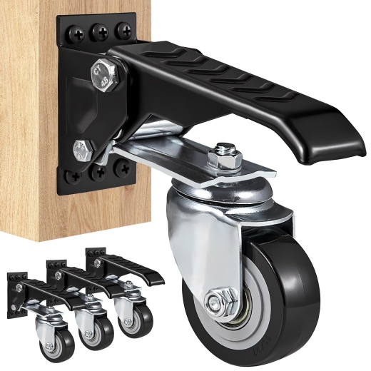 Vevor Workbench Caster Wheels - 165 Lbs Load Capacity, Set of 4, 2.5" Heavy Duty Retractable Casters