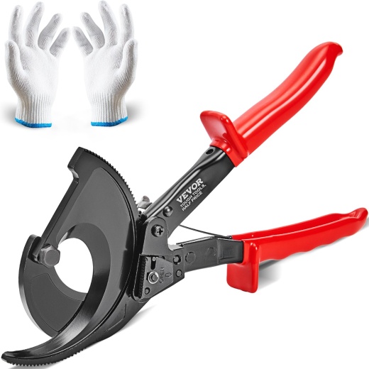 Vevor Ratcheting Cable Cutter, 11" Wire Cutter Heavy Duty with Gloves