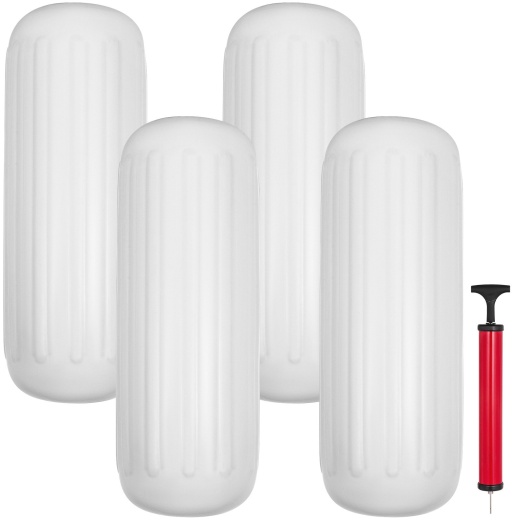 4 New Ribbed Boat Fenders 10" X 28" - Essential Mooring Protection