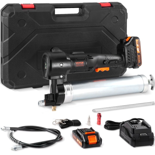 VEVOR Cordless Grease Gun Kit - 20V 10,000 PSI Electric Grease Gun with 39" Long Hose