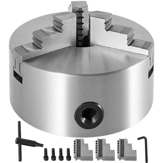 3 Jaw 8'' K11-200 Lathe Chuck - Self Centering Reversible Hardened Steel