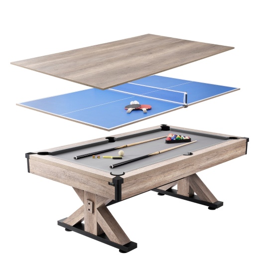 Vevor Billiards Table Combo Set - 3-in-1 Multi Game Table with Dining, Pool, and Tennis Table