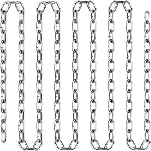 Vevor Grade 30 Chain 1/4 Inch By 100Ft Length - Heavy Duty Zinc Plated Chain for Towing, Logging and Agriculture