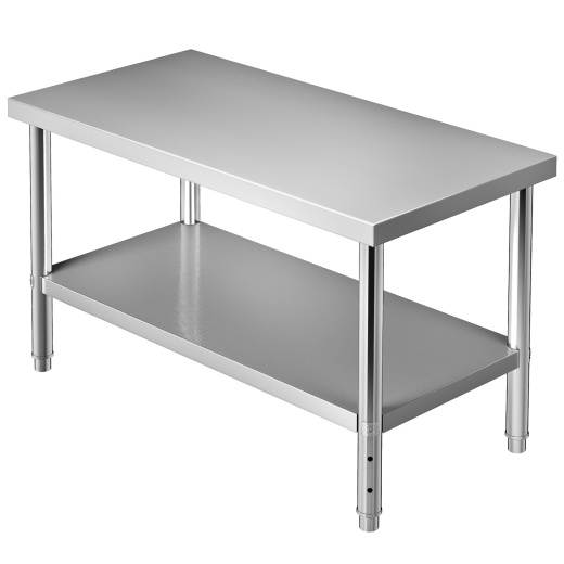 Vevor Stainless Steel Prep Table - 48 X 30 Inch Heavy Duty Workstation