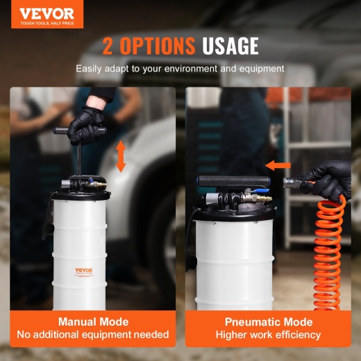 Vevor Fluid Extractor 1.74 Gallons - Pneumatic/Manual Oil Changer Vacuum Fluid Extractor
