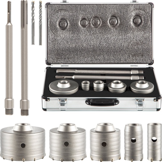 Vevor Concrete Hole Saw Kit - 1-2/11" to 3-15/16" Drill Bit Set for Concrete, Cement, Stone Wall, Masonry