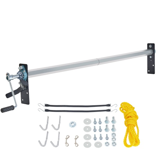 Vevor Hand Crank Tarp Roller Kit - 64" to 104" Wide, Aluminum Alloy, Manual Cab Level Dump Truck Tarp Roller