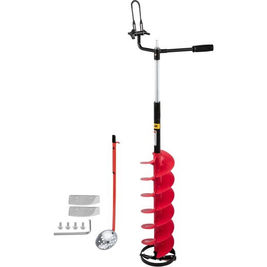 Vevor Ice Drill Auger - 8'' Diameter Nylon Ice Auger with Adjustable Extension Rod