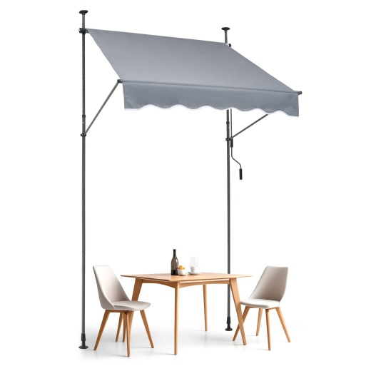 Vevor 59X47" Patio Awning Retractable Awning Sunshade Shelter With Crank Handle