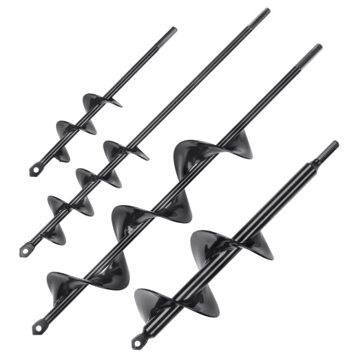 Vevor Auger Drill Bits For Planting Set Of 4 - Garden Auger Drill Bit For Post Hole Digger