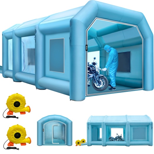 Vevor Inflatable Spray Booth Car Paint Tent 29.5X19.7X13ft With Filter 2 Blowers