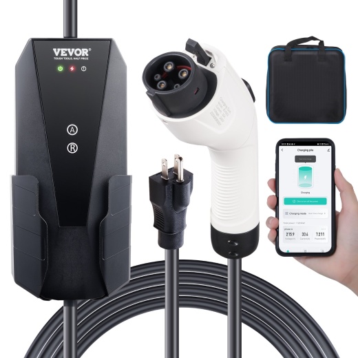 Vevor Level 1+2 Portable EV Charger - Fast and Convenient Charging Solution