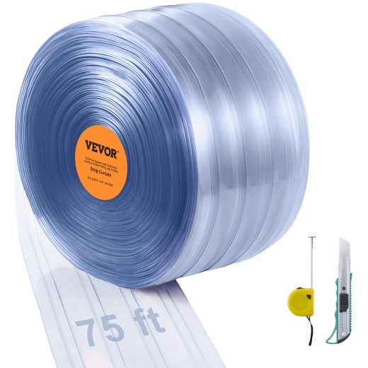 Vevor Strip Curtain - Clear Ribbed Plastic Door Strips for Warehouses and Factories