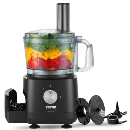 VEVOR Food Processor, 9-Cup Vegetable Chopper for Chopping, Slicing, Shredding, Puree, and Kneading