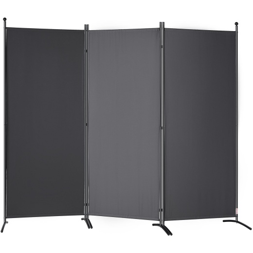 Vevor Room Divider, 6.1 ft (102×71inch) 3-Panel Fabric Partition - Dark Gray