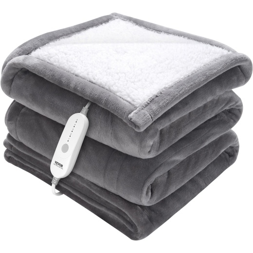 Vevor Heated Blanket Electric Throw - Soft Flannel & Sherpa Heating Blanket