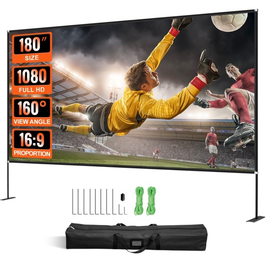 Vevor Movie Screen With Stand - 180 Inch Portable Projector Screen