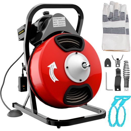 Vevor 50Ft x 1/2Inch Drain Cleaner Machine Electric Drain Auger
