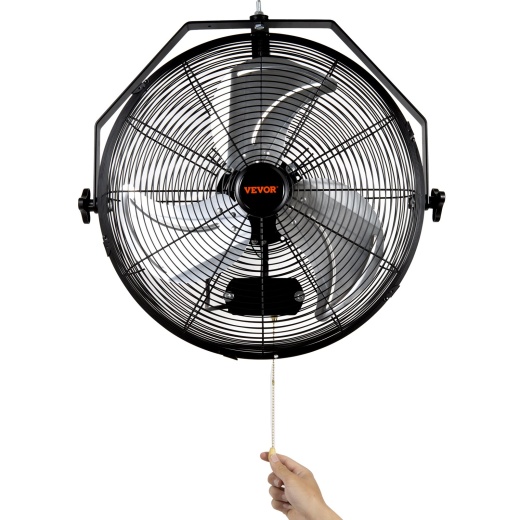 VEVOR Wall Mount Fan, 2 PCS 18 Inch Manual 360-Degree Tilt Adjustment, 3-Speed High Velocity Max. 4000 CFM Industrial Wall Fan