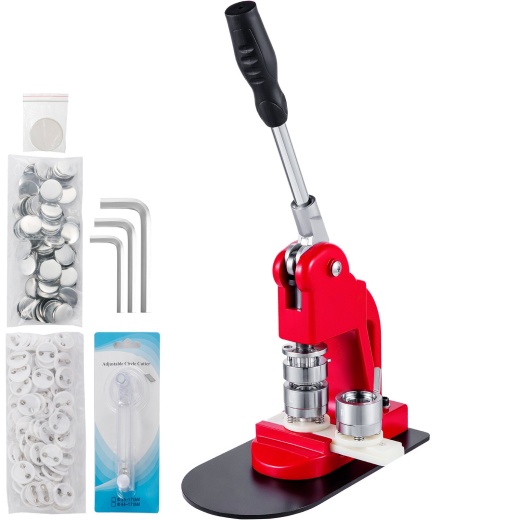Vevor Button Badge Maker Machine - DIY Pin Button Maker With 1000 Pcs Button Parts & Circle Cutter