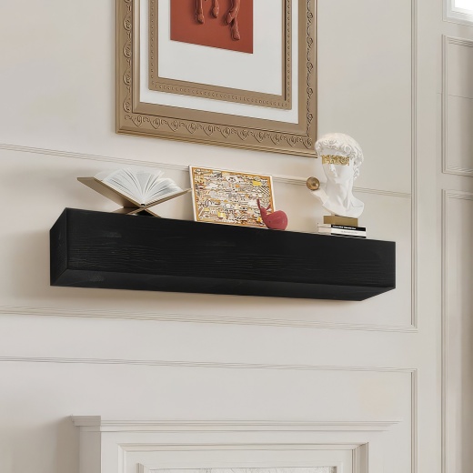 Vevor Fireplace Mantel Wood Shelf Floating Rustic Fireplace Mantel 48" Espresso