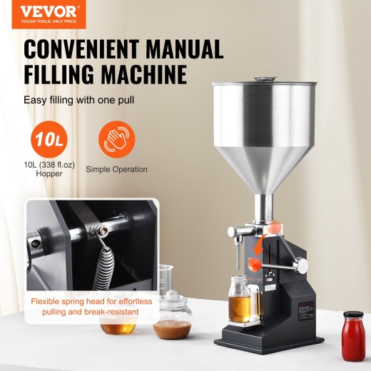 VEVOR Manual Paste Liquid Filling Machine, 5-50Ml Bottle Filler