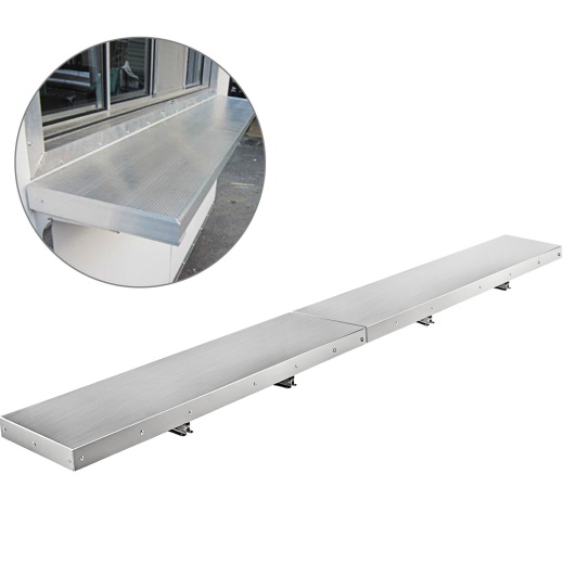 Vevor Concession Shelf - 96L x 12W Inch Stainless Steel Drop Down Folding Serving Food Shelf