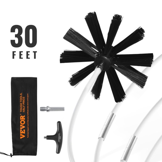 Vevor 30 Feet Dryer Vent Cleaner Kit - 22 Pieces Duct Cleaning Brush