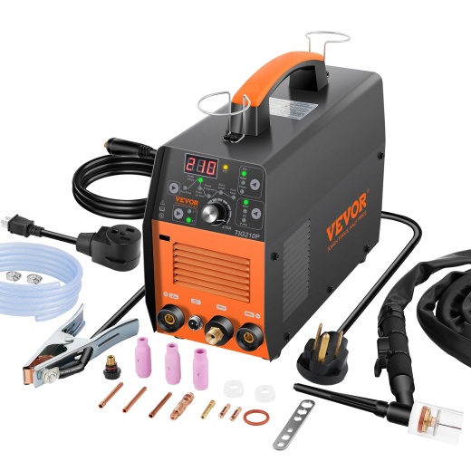 VEVOR 210Amp TIG Welder, Welder Tig 3 in 1, 110/220V Dual Voltage HF TIG/Stick/Clean Welding Machine