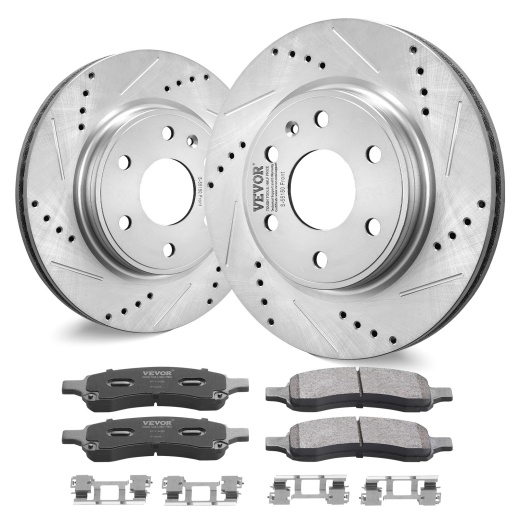 Vevor Drilled Slotted Front Brake Rotors Pads Kit for Chevy Traverse GMC Acadia