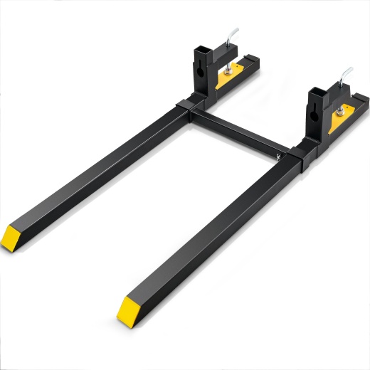 Vevor Pallet Forks, 2000 Lbs Tractor Bucket Forks, 60" Total Length Clamp On Pallet Forks With Adjustable Stabilizer Bar