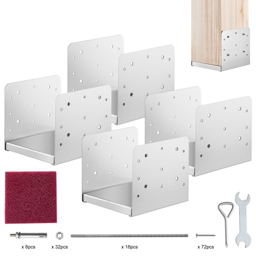 Vevor 8x8 Post Base - Adjustable Post Anchor Bracket for Deck Porch Handrail Railing