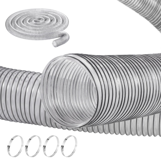 Vevor 4'' X 50' Dust Collection Hose Thickened Pvc Flexible Clear Hose
