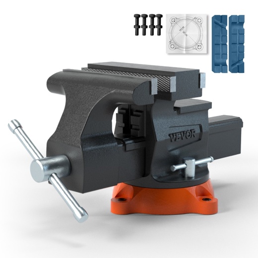 Vevor 6.5" Bench Vise With 360° Swivel Locking Base & Two-Way Jaw Ductile Iron