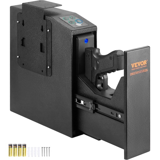 Vevor Mounted Gun Safe for Pistols with Biometric, Password, and Key Access