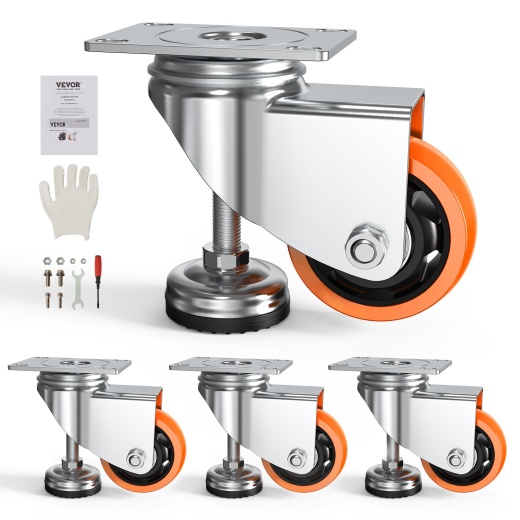 Vevor Leveling Casters - Heavy Duty Adjustable Casters for Workbench, Machine, Equipment, Furniture