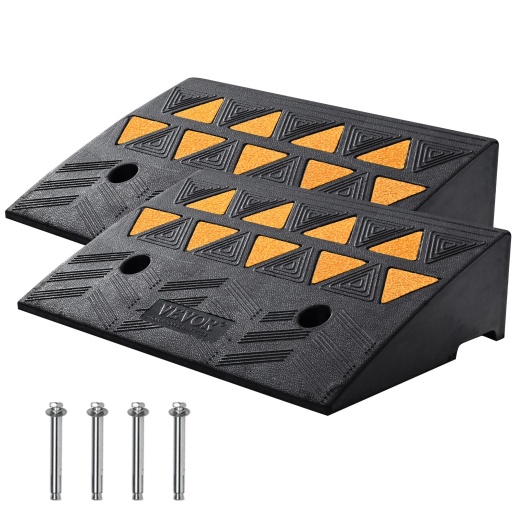 Vevor Rubber Curb Ramp 2 Pack - Heavy-Duty 33069 lbs Capacity Threshold Ramps