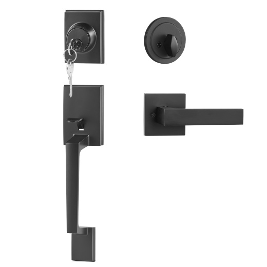 Vevor Front Door Handle and Deadbolt Set - Matte Black Square Handle Set with Lever Door Handle