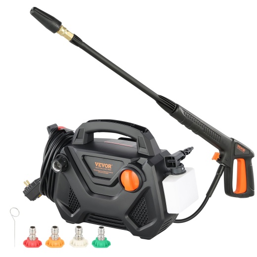 Vevor Electric Pressure Washer, 2150-PSI 1.85-GPM, Foam Cannon High-Pressure with 5 Different Nozzle