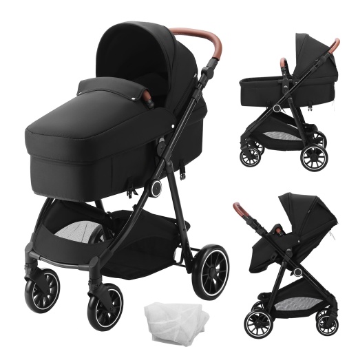 Vevor Standard Baby Stroller, Infant Toddler Stroller with Bassinet