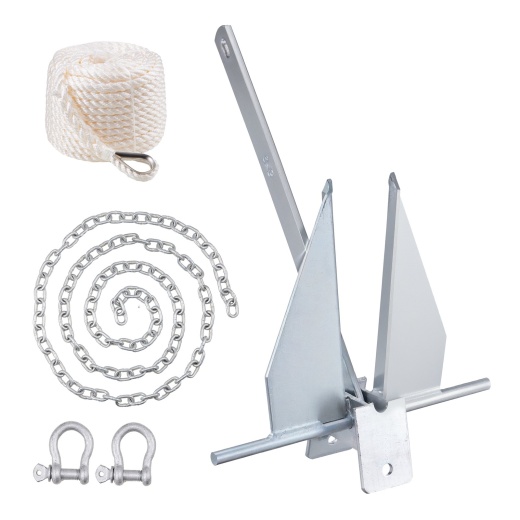 Vevor Fluke Style Anchor Kit - Marine Boat Anchor for Small Vessels