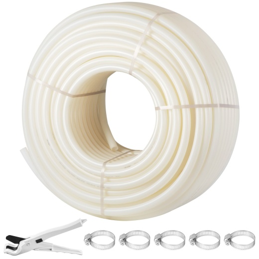 Vevor Pex Pipe, 1 Inch X 500 Ft Non-Oxygen Barrier White Pex-B Tubing