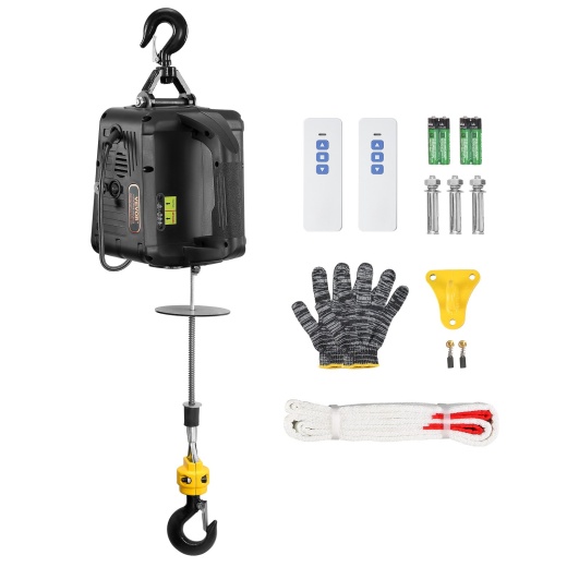 Vevor 1100 lbs Electric Hoist Winch, 2-in-1 1500W Portable Power Winch Crane