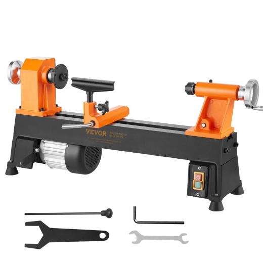 Vevor Benchtop Wood Lathe - 10 In x 18 In, 0.5 Hp, 5 Variable Speeds