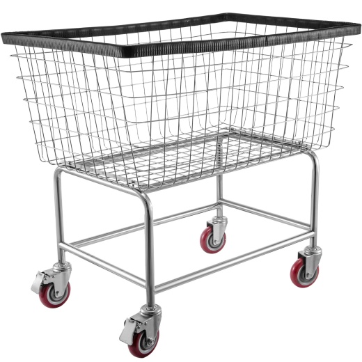 Vevor Wire Laundry Cart - 4.5 Bushel Wire Basket With Wheels